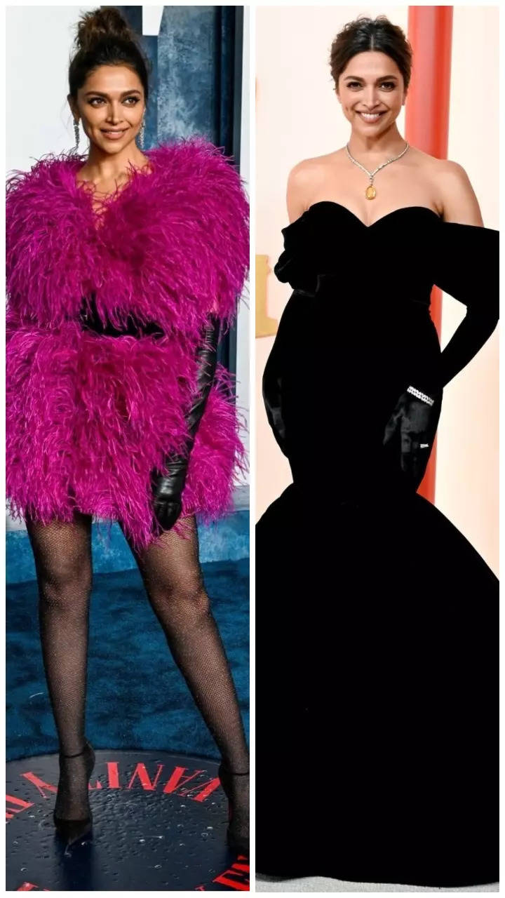 Deepika Padukone Wears Black Velvet Gown By Louis Vuitton To The Oscars