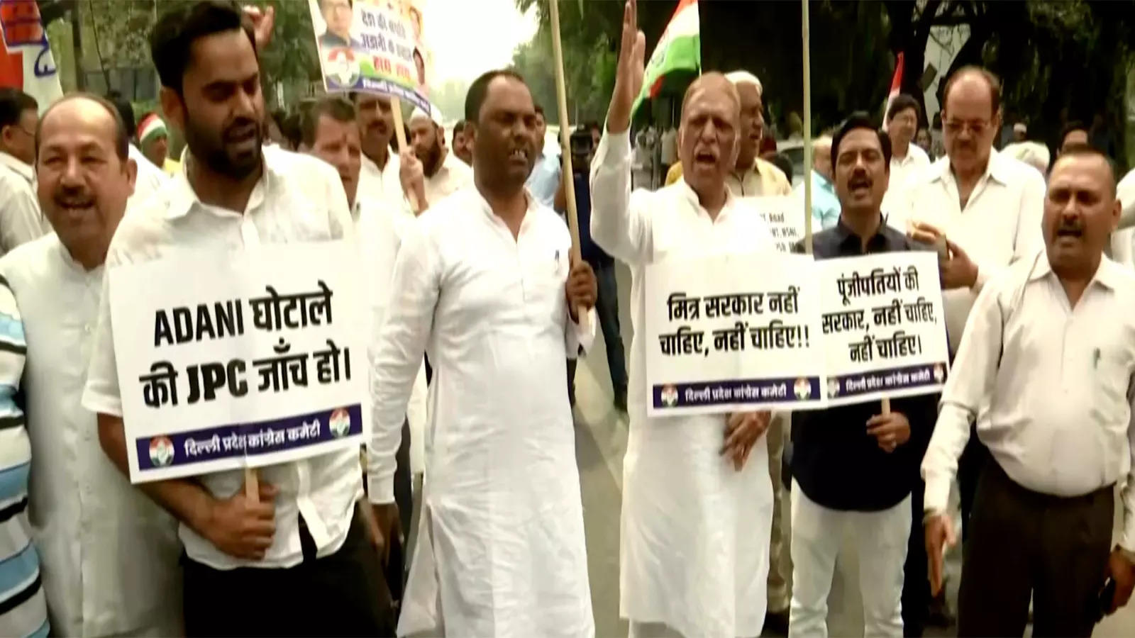 Delhi: Congress Workers Protest Over Adani Row, Reiterate Demand Of JPC ...