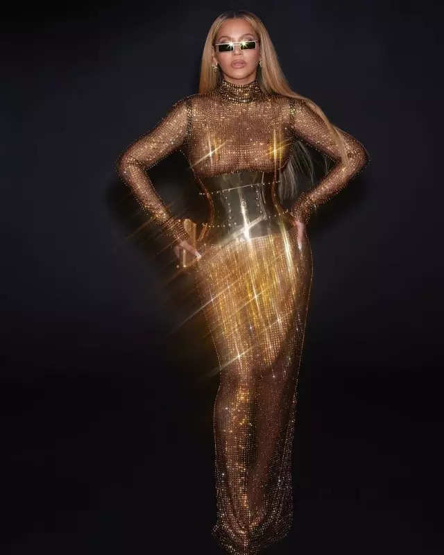 Beyonce is a goddess in sparkling sheer gold dress, pictures will make your jaws drop