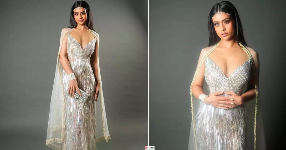 Nysa Devgan is a vision to behold in silver gown with plunging neckline and cape at NMACC Gala