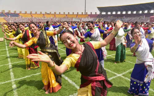 9. A bid to set a world record with Bihu dance