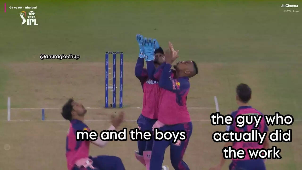'Boys trying to impress a girl': RR fielders colliding to take Saha's catch is now a viral meme