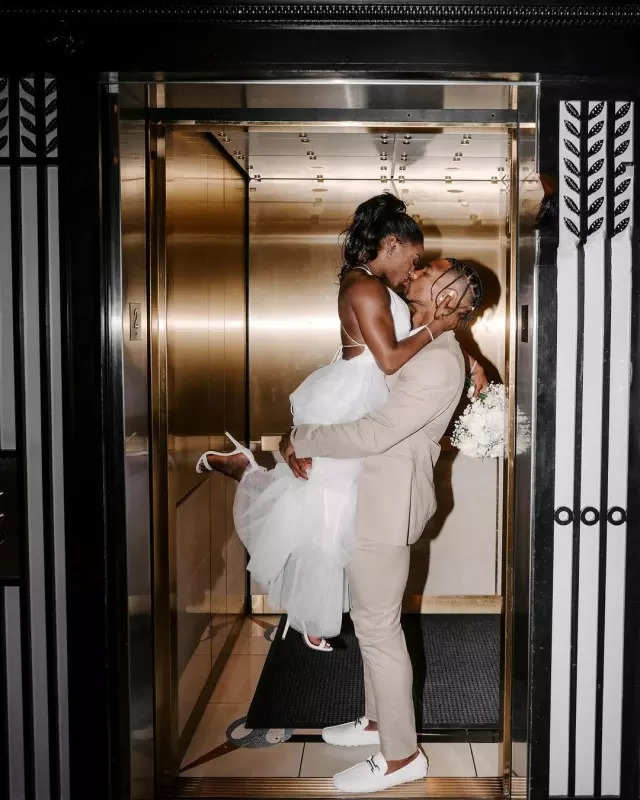 Simone Biles marries Jonathan Owens in a stunning tiered gown, see pictures from their dreamy wedding