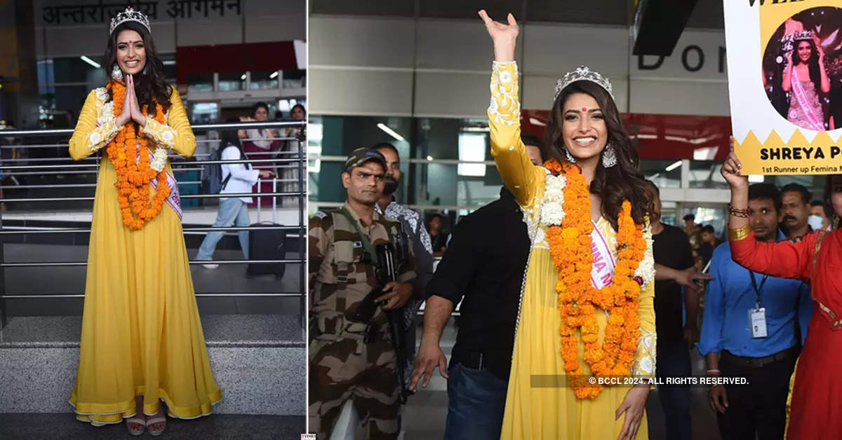 Femina Miss India 2023 1st runner-up Shreya Poonja’s homecoming ceremony