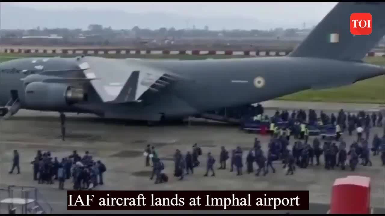 IAF aircraft lands at Imphal airport