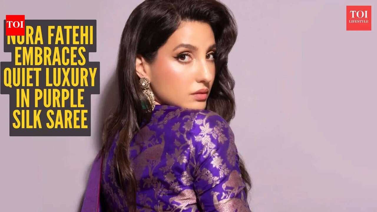 Nora Fatehi looks divine in a deep purple Raw Mango saree | The Chronicle.