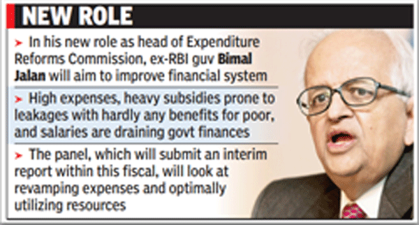 Bimal Jalan to head expenditure panel - Times of India