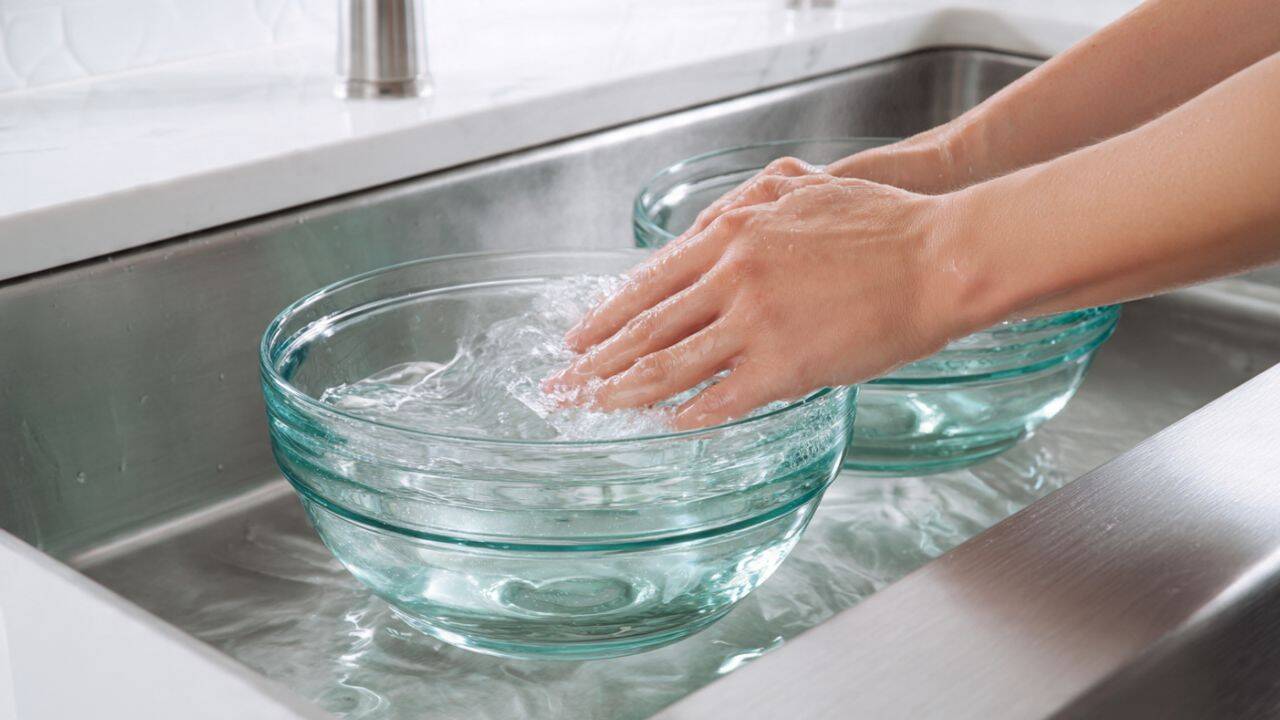 Use warm water around the outer bowl<br>
