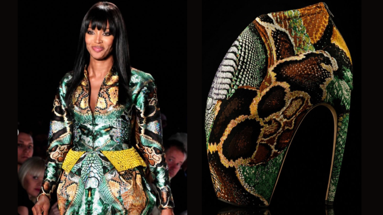The first look of Alexander McQueen’s last show:The Armadillo ensemble from his Plato’s Atlantis, Spring/ Summer 2010 Collection (Image: fairwarningart/Instagram)