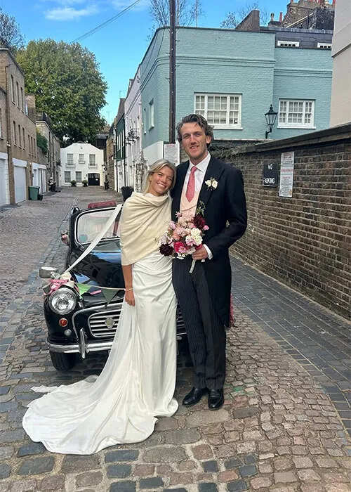 Lily Coleman and Felix exchange vows at St Mary's Church.