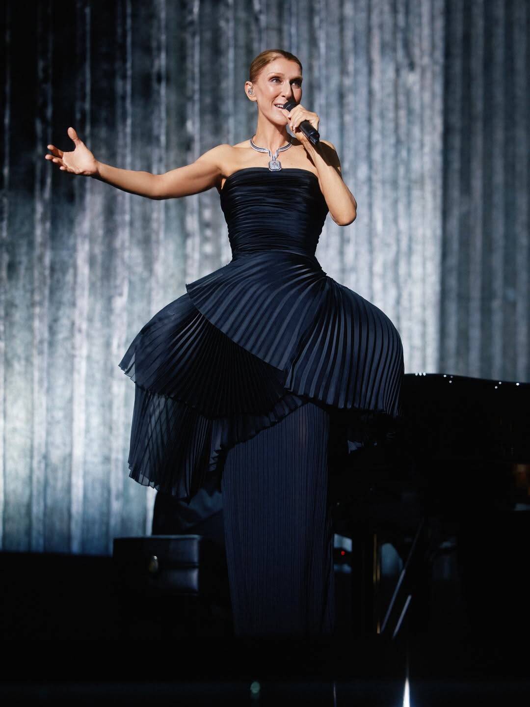 Celine Dion made an emotional return to the stage in Paris.