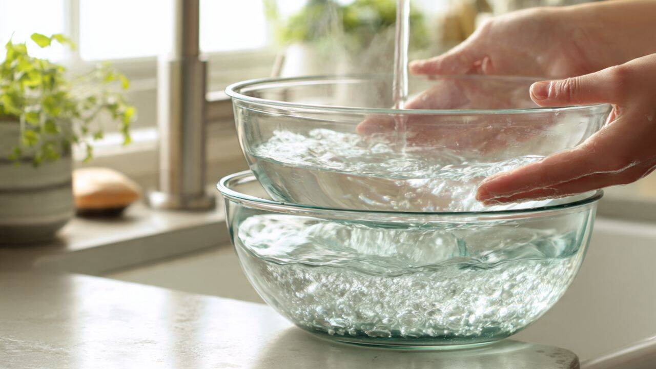 Add cold water to the inner bowl<br>