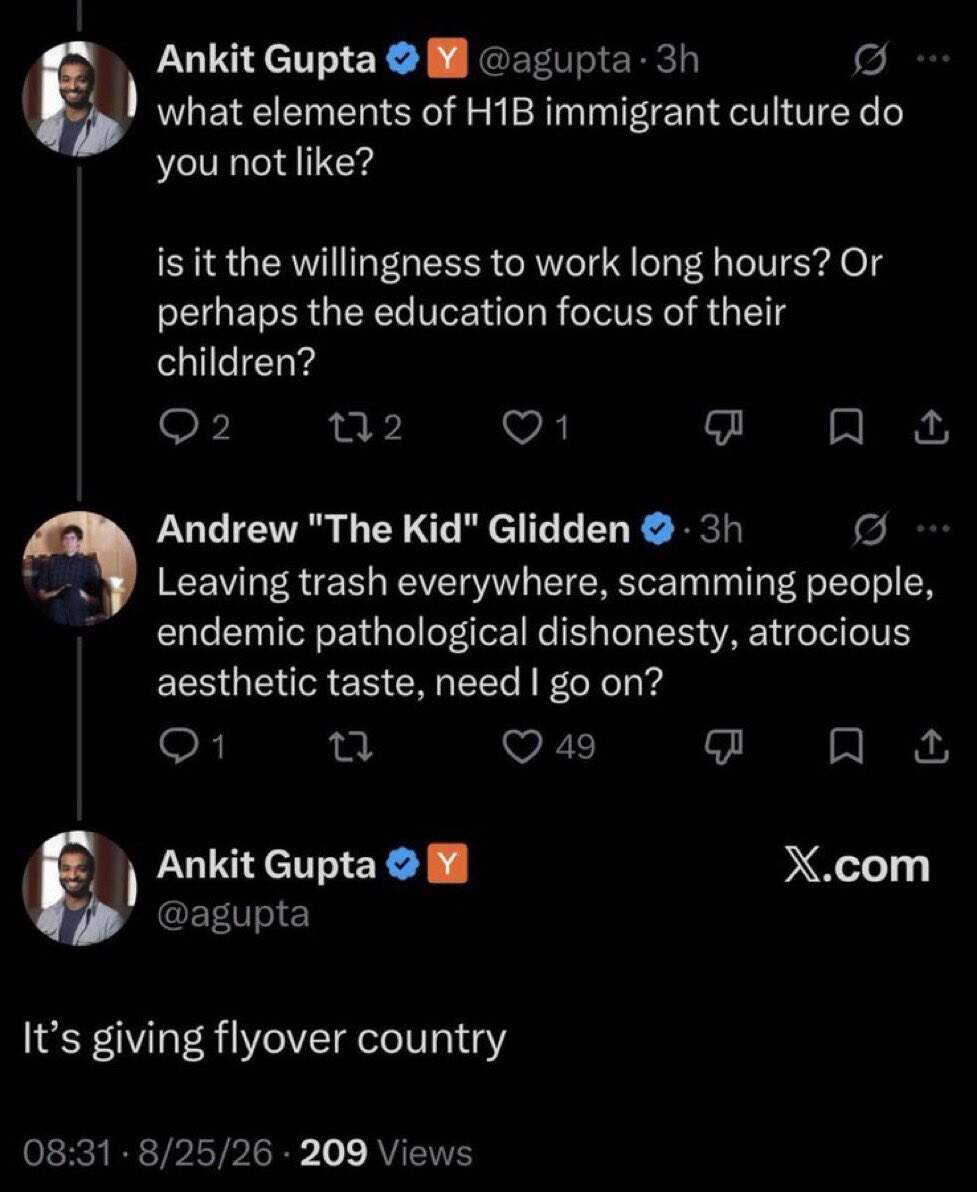 Ankit Gupta was accused of deriding Americans as he was defending the H-1B immigrant culture. Ankit Gupta was accused of deriding Americans as he was defending the H-1B immigrant culture.