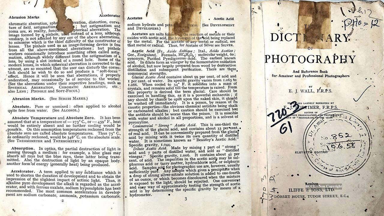 A picture of the rare 1889 photography dictionary