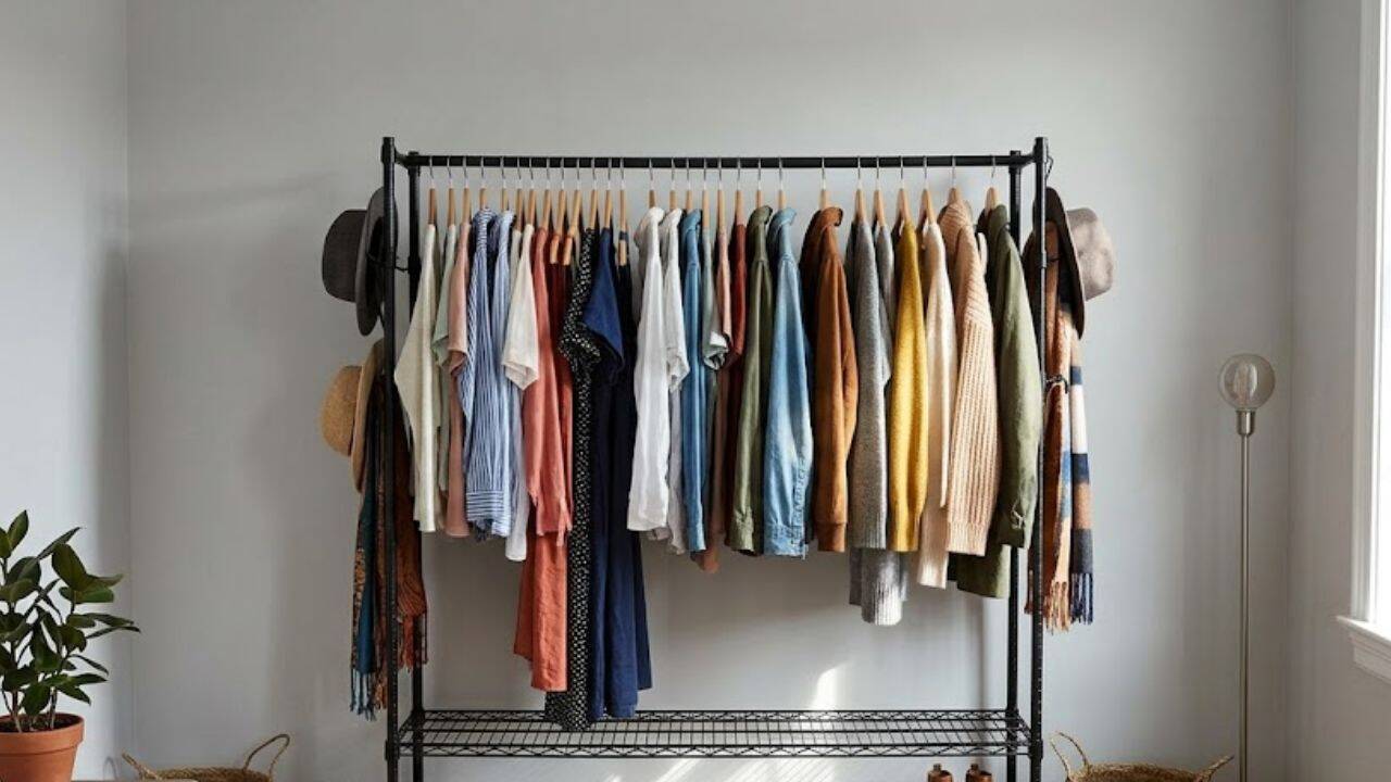 Use an open clothes rack<br>