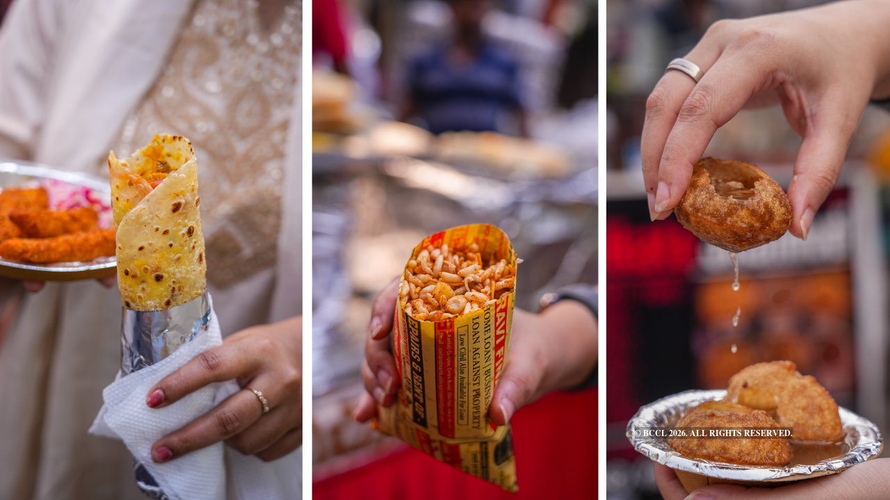 Kathi rolls, a year-round favourite that gets a pujo rush; some rolls now cost 200–300 rupees, up from 130, Jhalmuri and puchka also saw price hikes