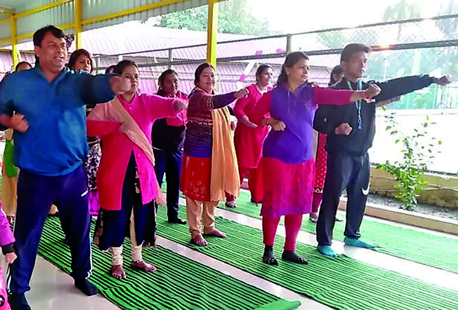 Women learning karate at Green Park Stadium (BCCL/ AS Rathor)