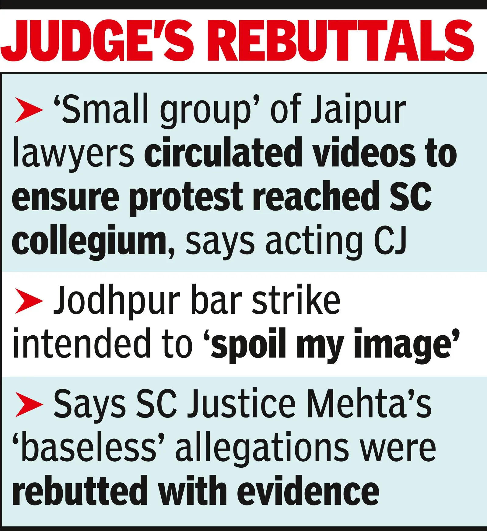 Judge's rebuttals