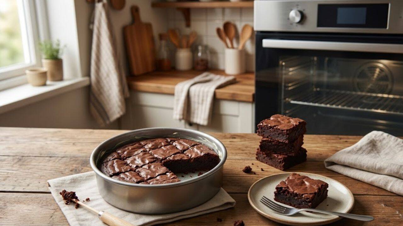 Bake, cool and slice the brownies<br>