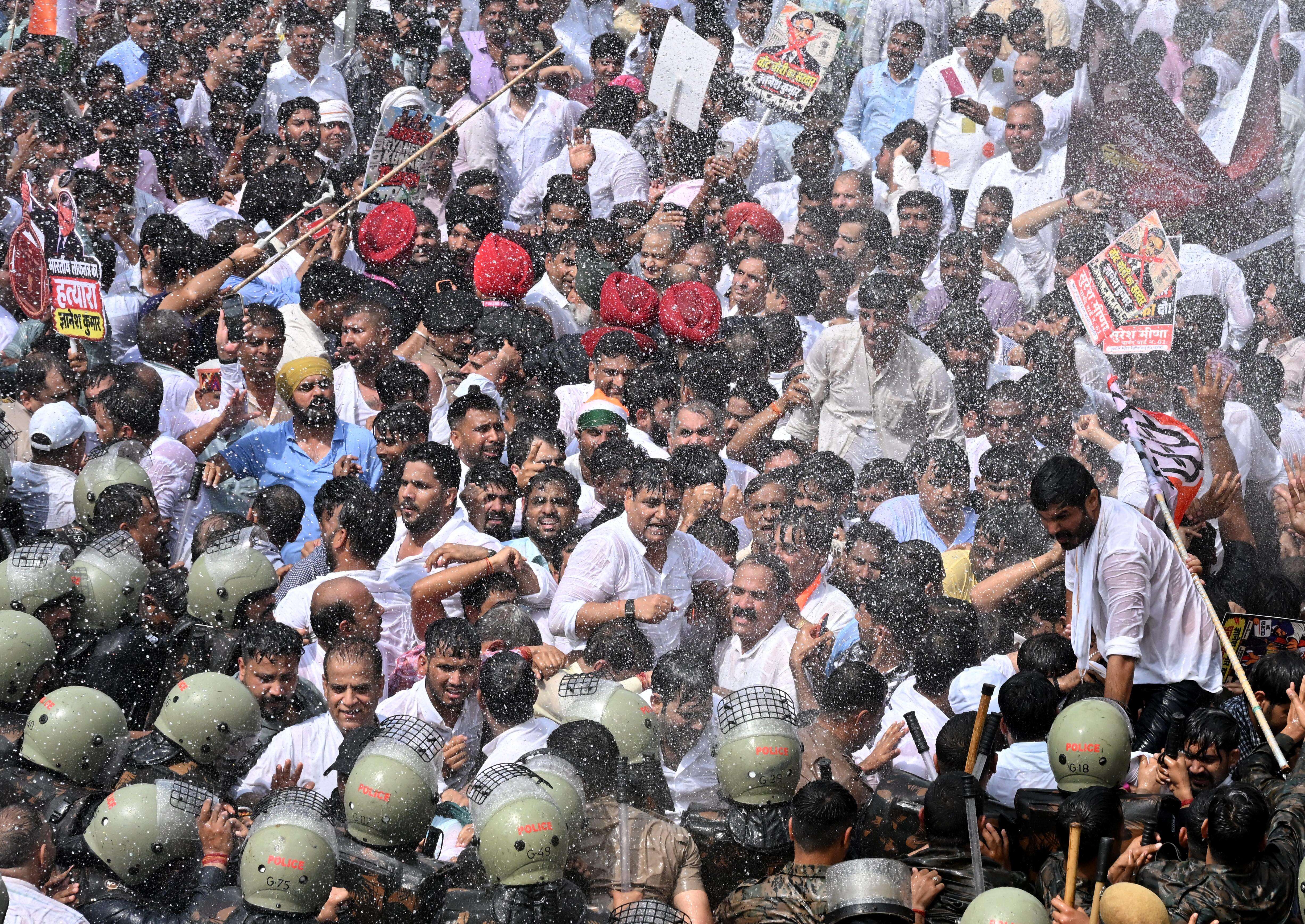 Congress workers protest against the election Commission of India in Jaipur on Monday (3).JPG