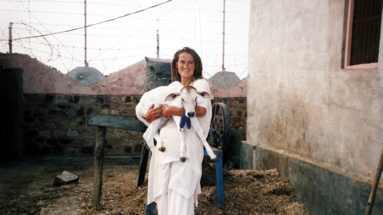 Early days of  Bruning in her gaushala. (Photo credit:  Radha Surabhi Gaushala)