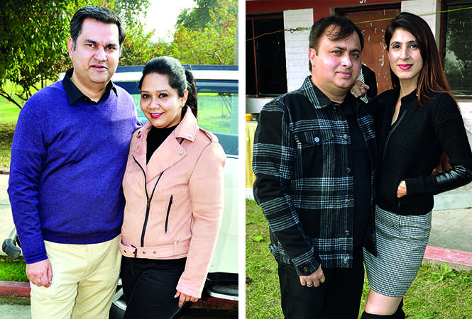 (L) Gaurav and Priya Dhawan (R) Vishal and Shalu Chawla (BCCL/ IB Singh)