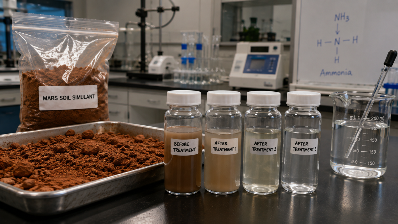 Jeremiah Bents tested Mars soil simulants for ammonia removal from water