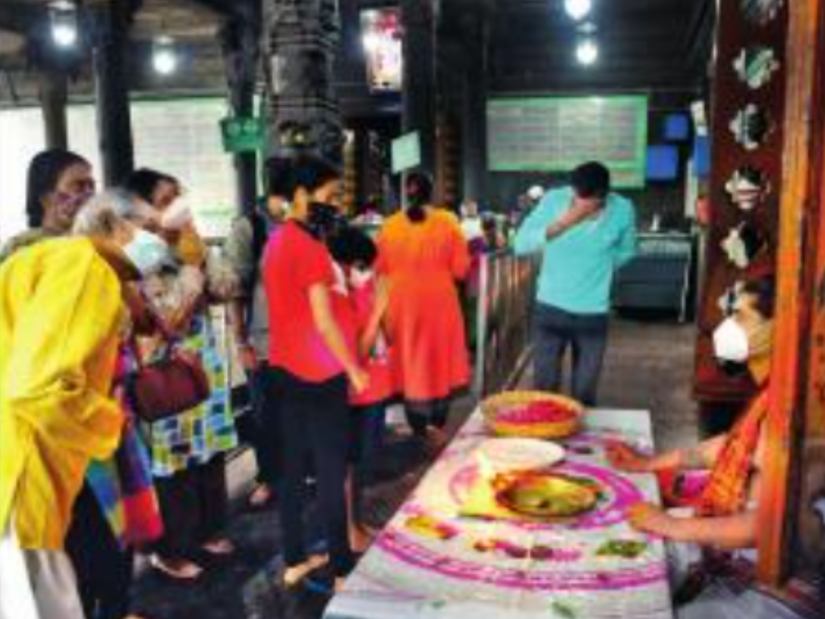 Devotees at Kalpaleeswarar temple, Mylapore on Monday