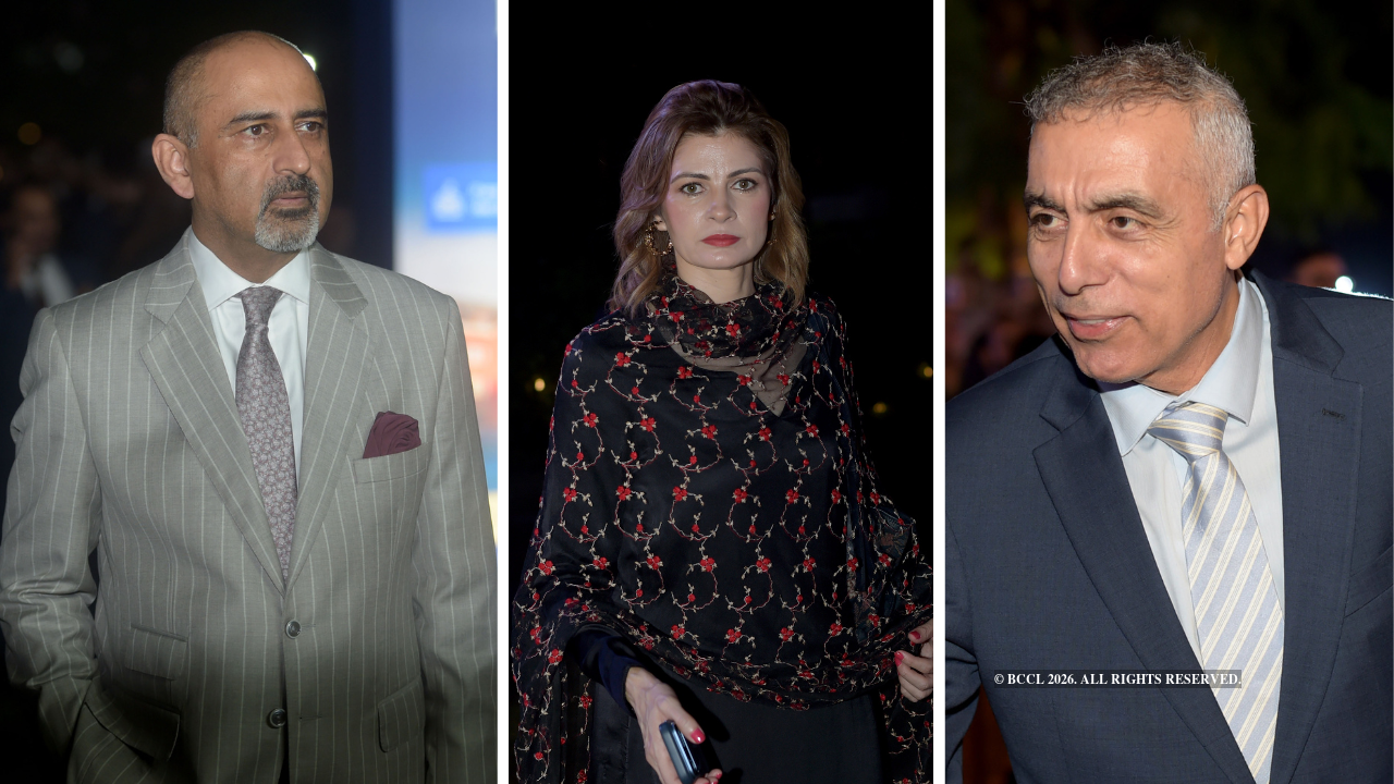 (L-R) Dr Anupam Sibal, Sara Abdullah, Abdullah M. Abu Shawesh, Palestinian ambassador
