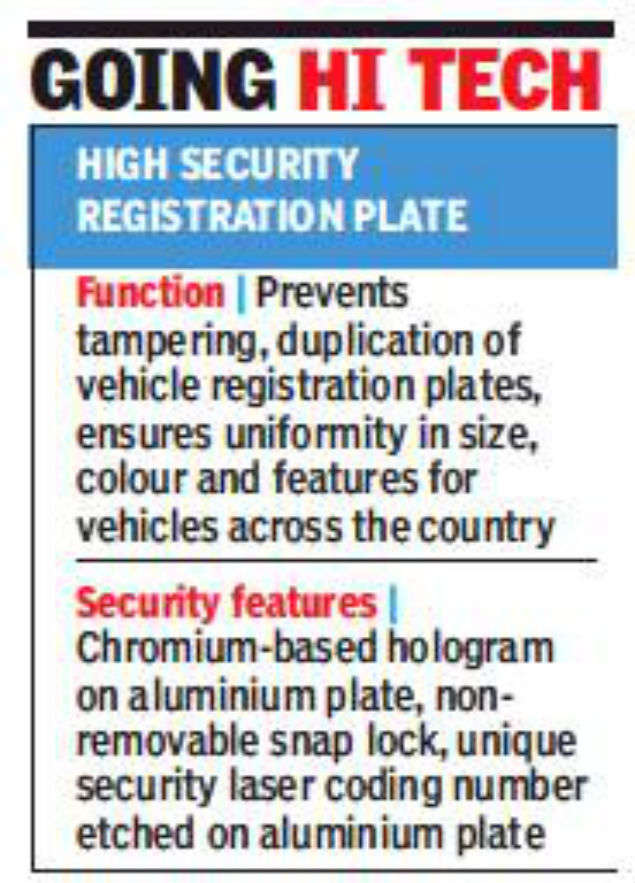 Goa citizens to get high security number plates Goa News Times of India