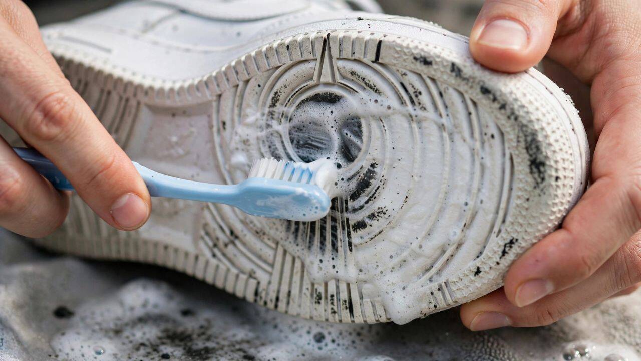 Concentrate on rubber soles<br>