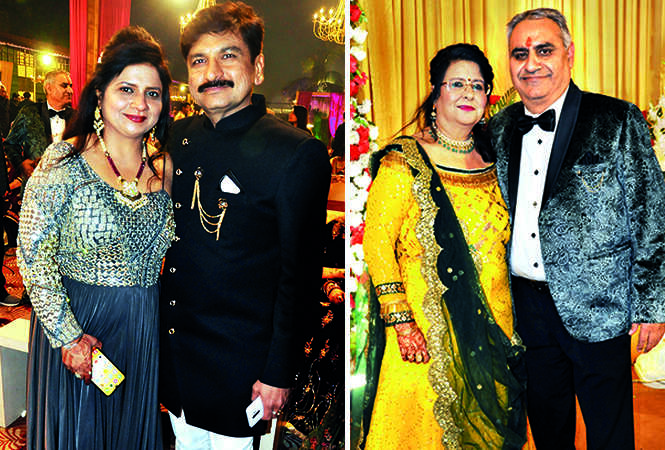(L) Seema and Naveen Bajaj (R) Shalini and Neeraj Chopra (BCCL/ AS Rathor)