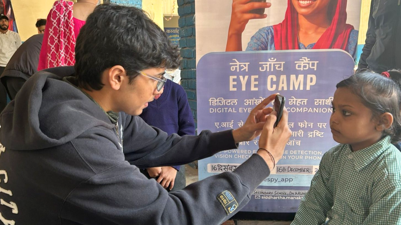 Siddhartha took EyeSpy to rural and suburban Haryana through community eye camps.<br>