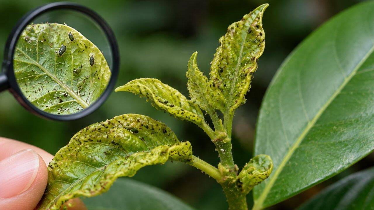Pests can damage developing leaves