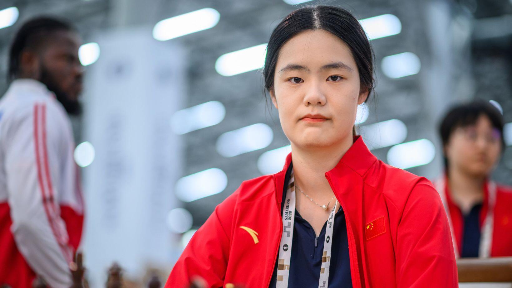 China's Board 1 Zhu Jiner (Photo by Michal Walusza for FIDE)