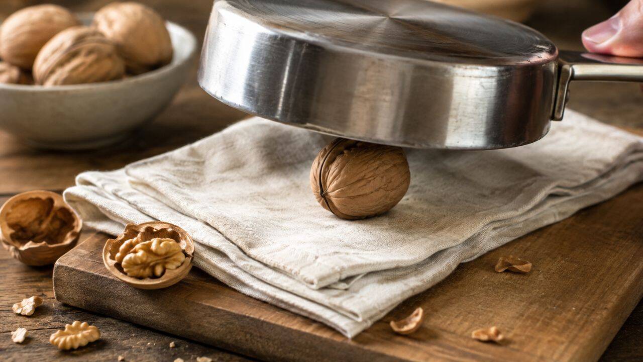 Use a heavy kitchen object<br>