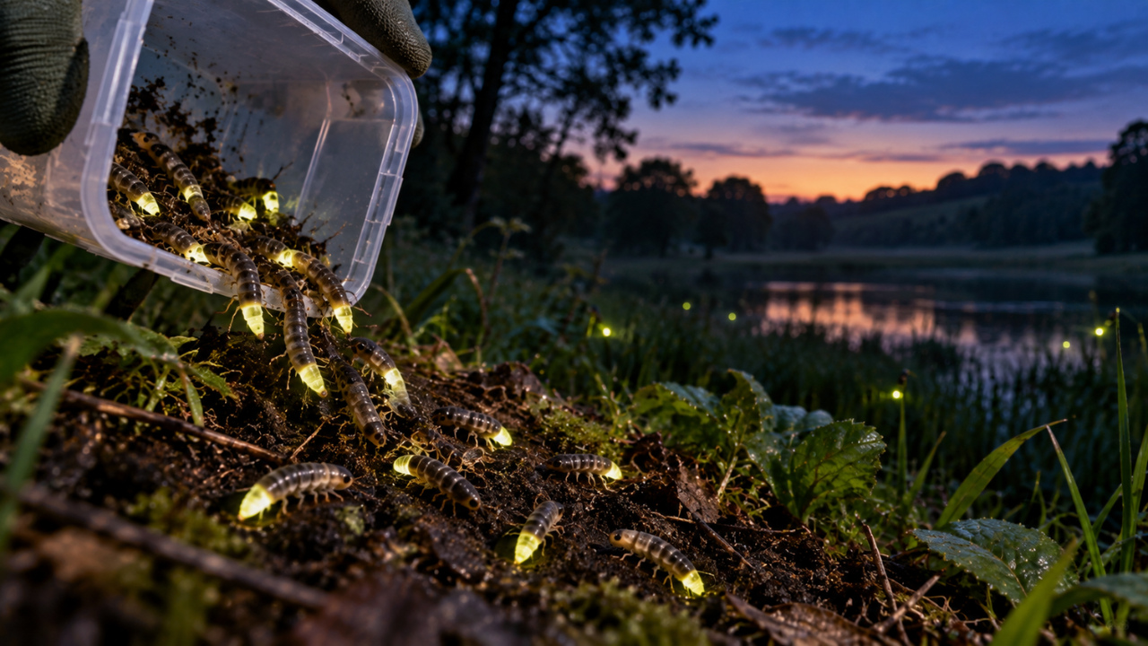 Project will release 1,900 more glowworm larvae