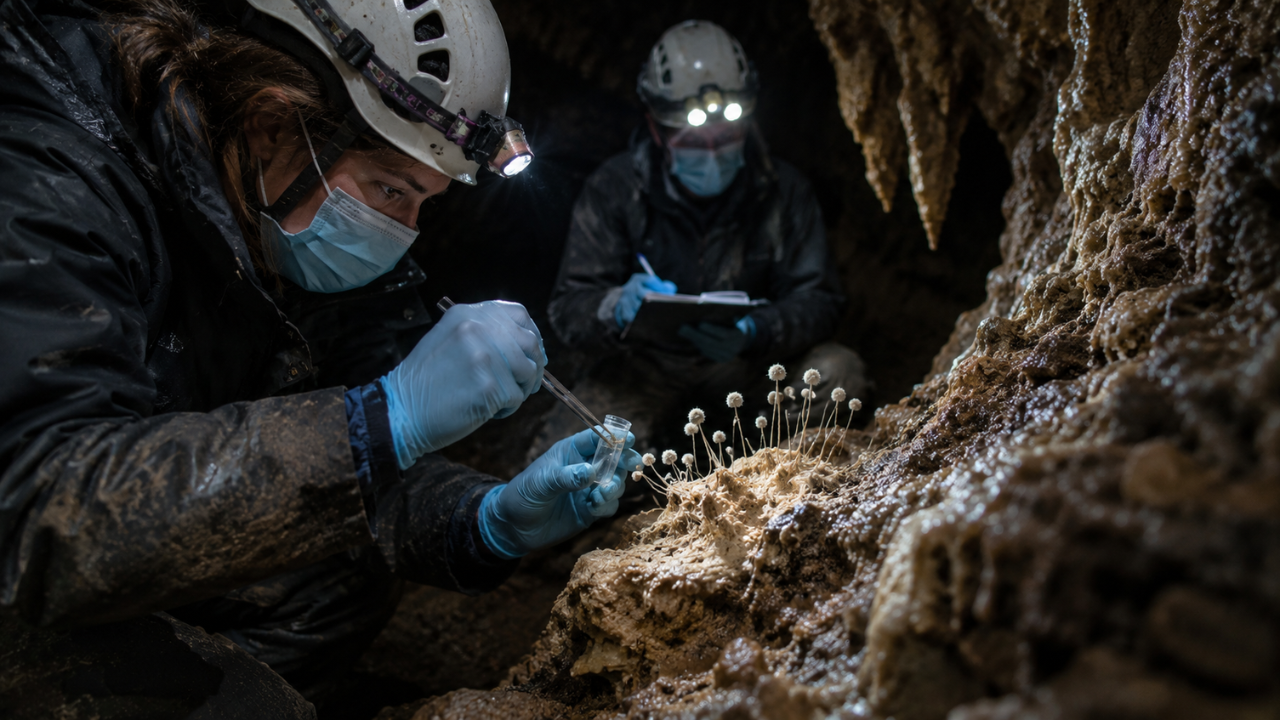 How did scientists discover the new zombie fungus in British caves
