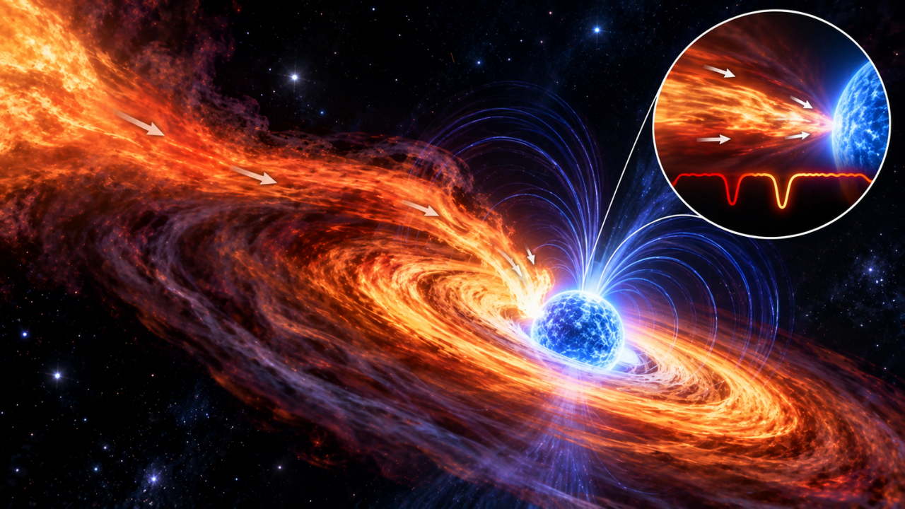 Why did scientists say the gas was falling onto the neutron star