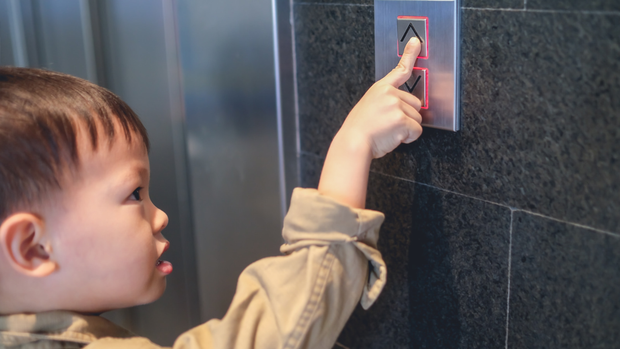 Pressing the lift button can give children a small sense of independence and control.