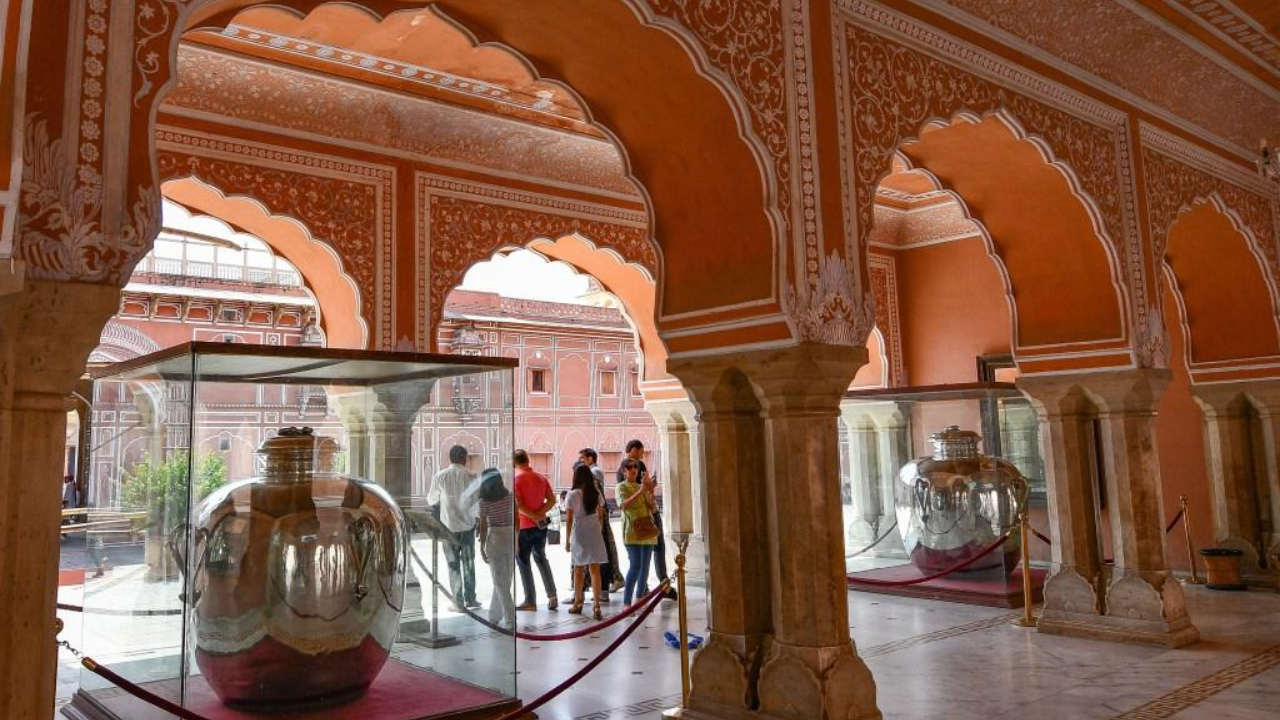 The vessels are among the most famous objects associated with Jaipur's royal collection.