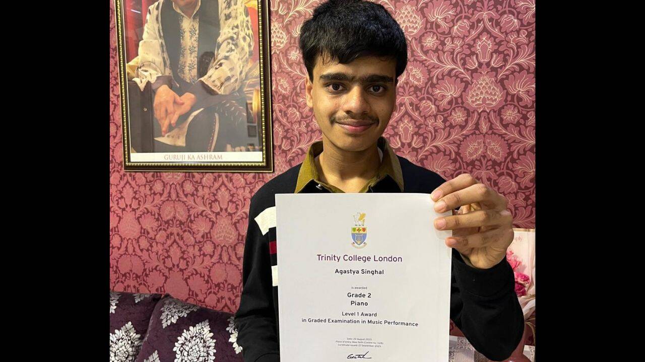 Agastya has been making progress in music as well<br>