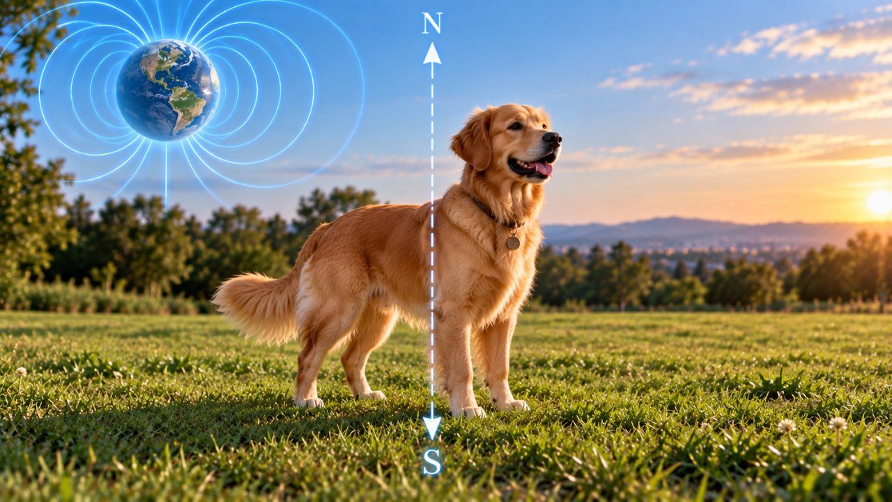 Why do dogs align north-south while defecating