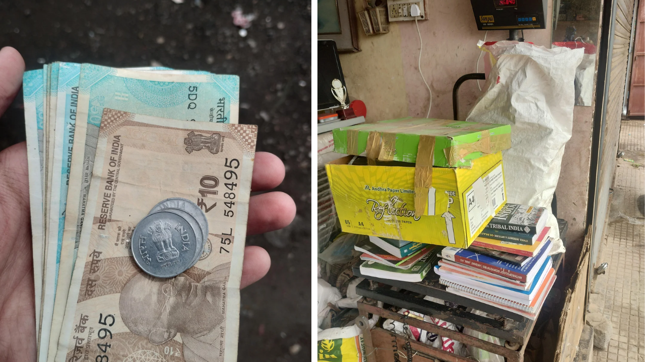 He donated the entire Rs 464 he got from selling the books at a temple.