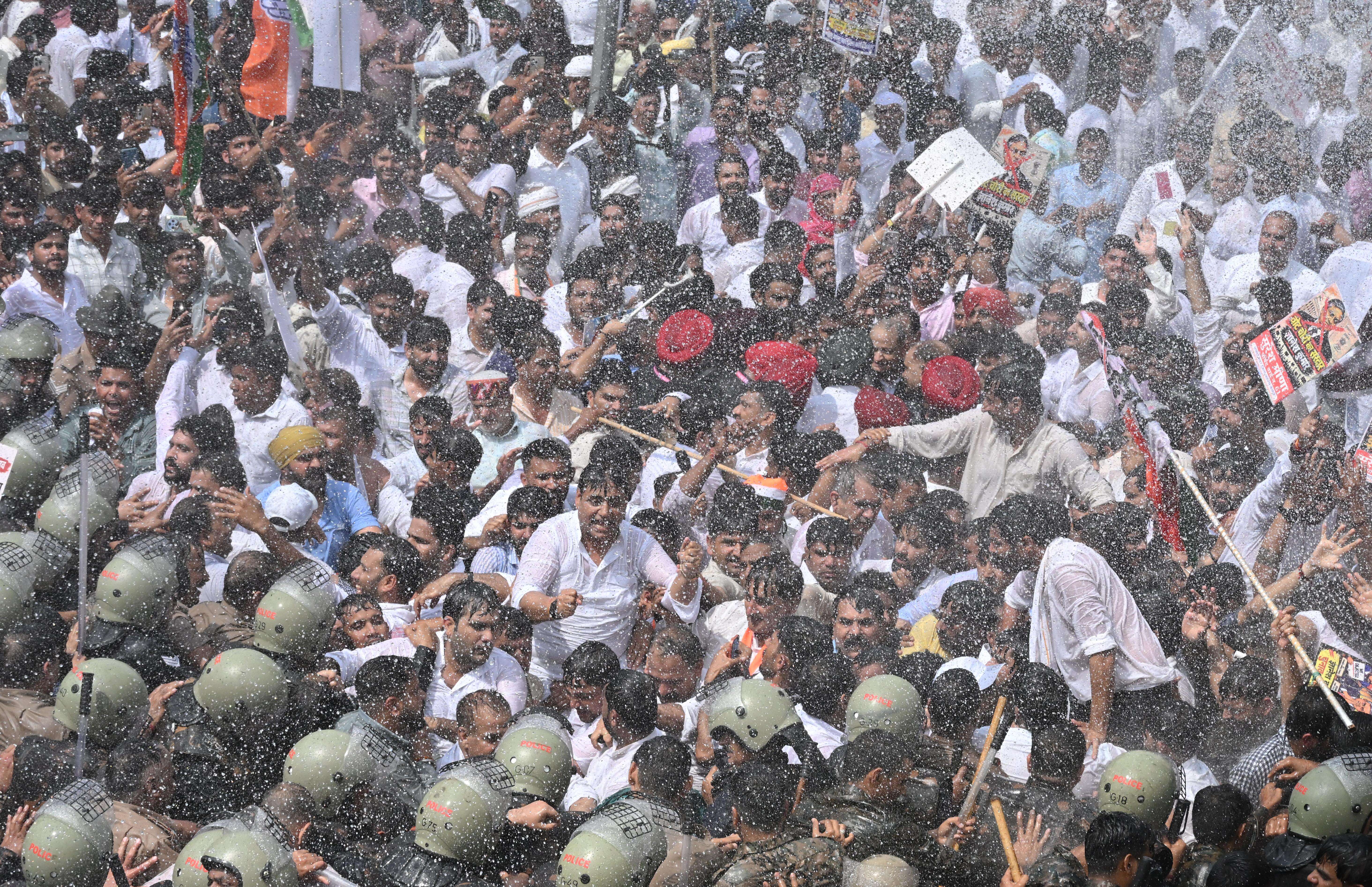 Congress workers protest against the election Commission of India in Jaipur on Monday (2).JPG