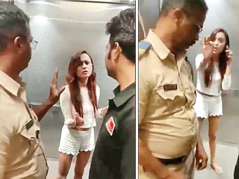 Watch: Forced to go to police station, model strips in a fit of anger.