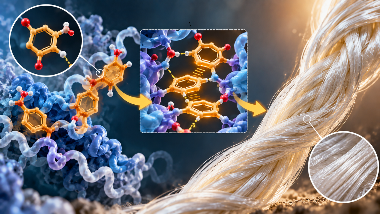 How tyrosine interactions strengthen engineered silk fibres