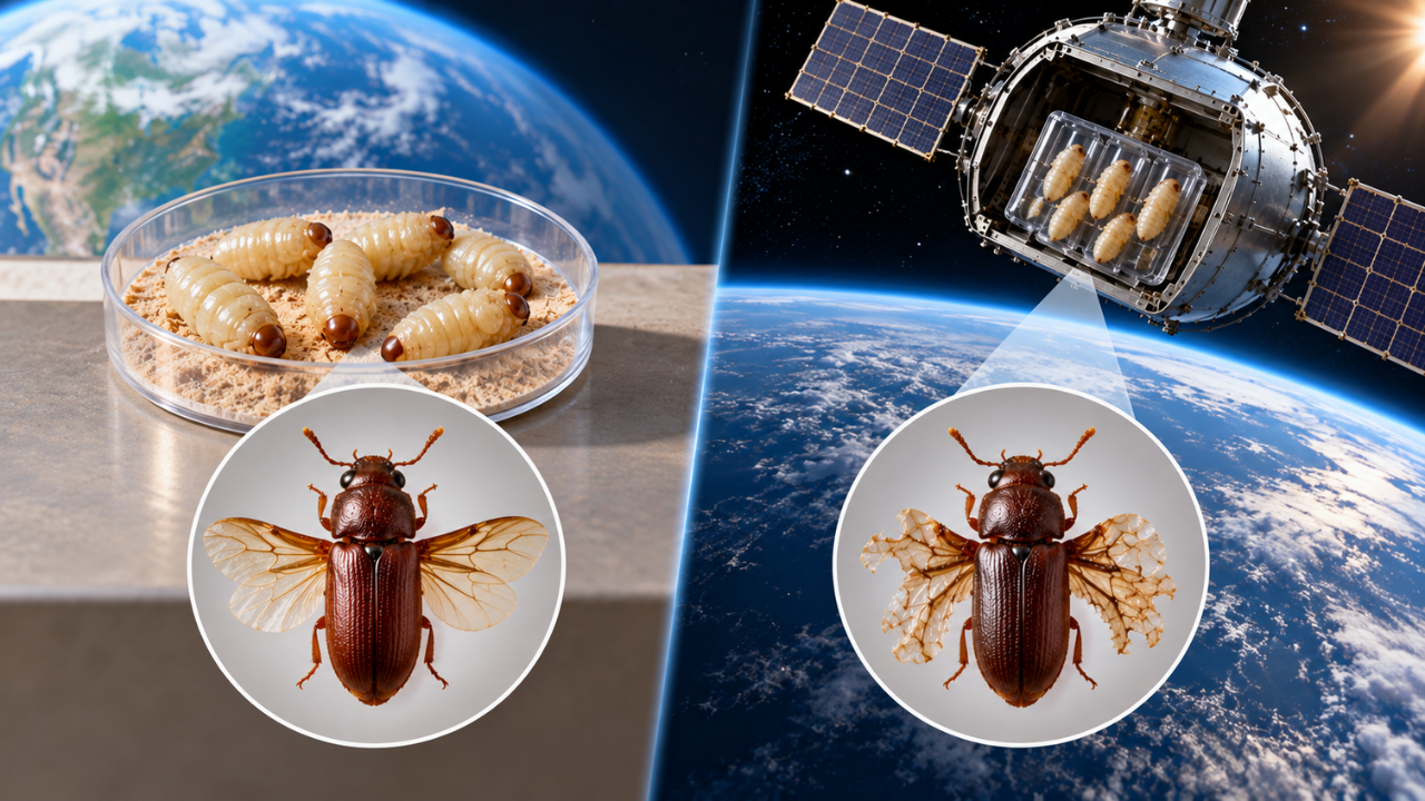 What did NASA’s Biosatellite II find about flour beetle pupae