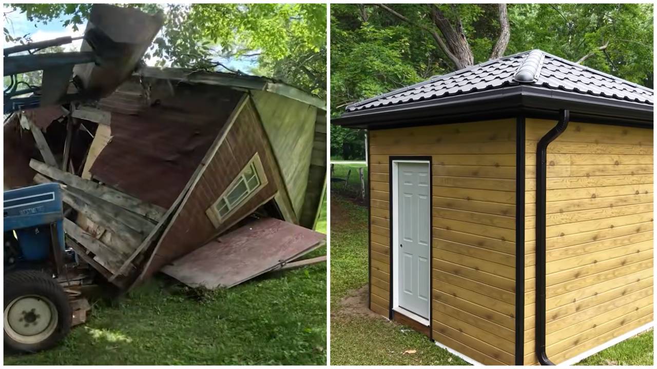 The elderly couple were left emotional by the extraordinary makeover.