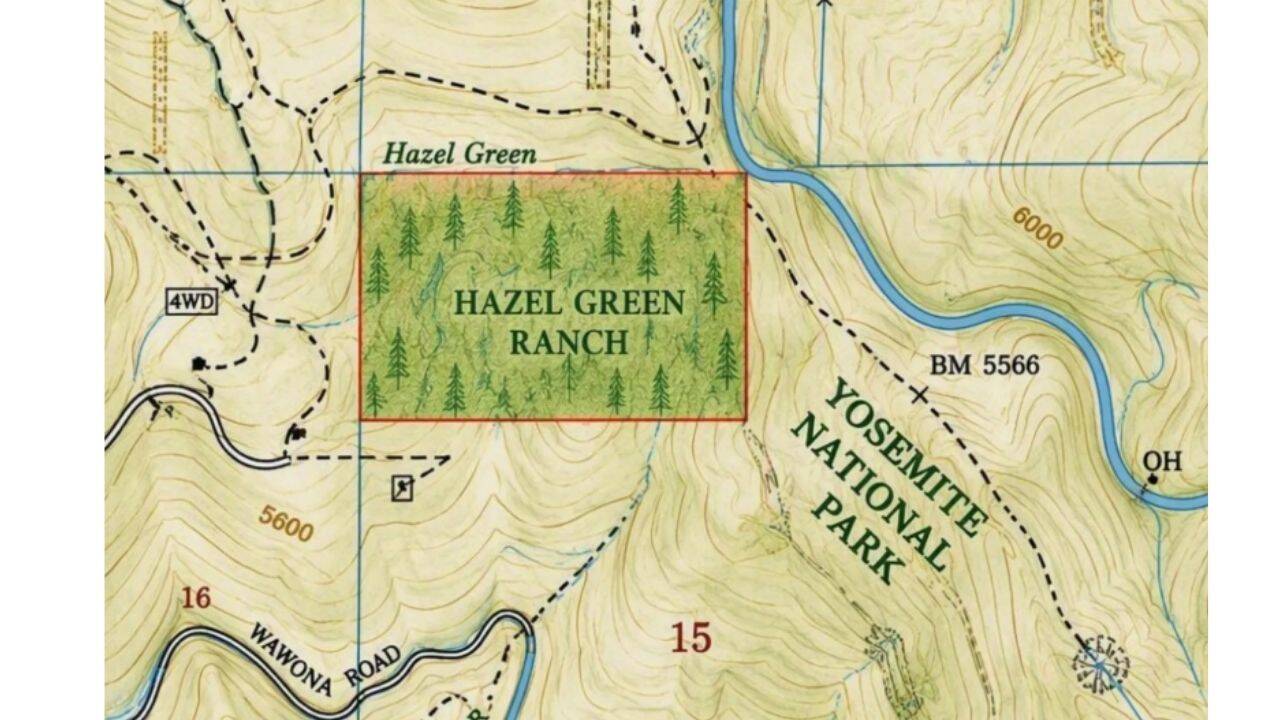 Map showing Hazel Green Ranch